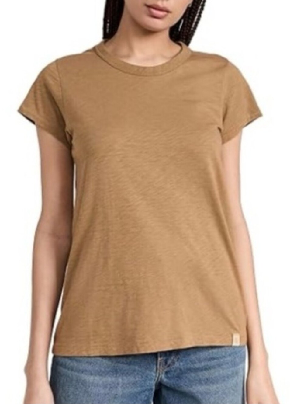 Vince Short Sleeve Tee Shirt Womens Size Med Tan FLAW